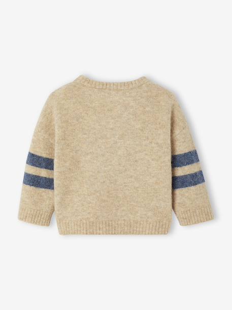 Knitted baby jumper with jacquard pattern marl beige - vertbaudet enfant 