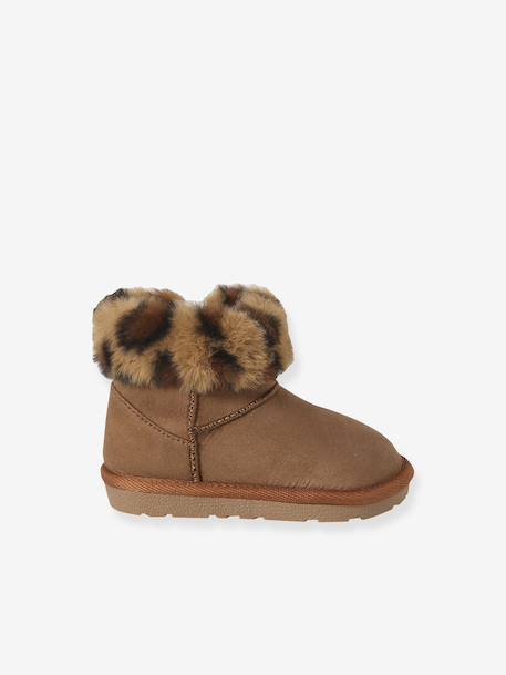 Water-Repellent Furry Boots with Zip for Babies camel - vertbaudet enfant 