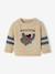 Knitted baby jumper with jacquard pattern marl beige - vertbaudet enfant 