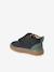 Leather Pram Boots with Touch Fasteners, for Baby Boys navy blue+taupe - vertbaudet enfant 