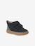 Leather Pram Boots with Touch Fasteners, for Baby Boys navy blue+taupe - vertbaudet enfant 