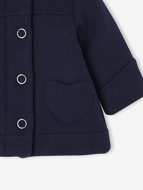 Coat with Hood for Baby Girls Light Grey+navy blue - vertbaudet enfant 