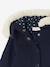 Coat with Hood for Baby Girls Light Grey+navy blue - vertbaudet enfant 