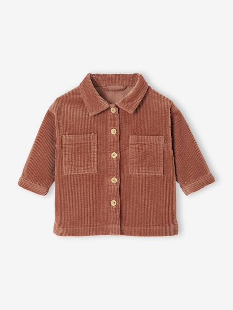 Corduroy Shirt for Babies tomato red - vertbaudet enfant 