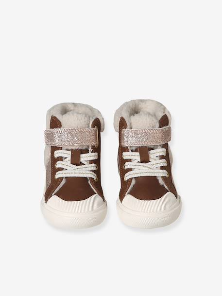 Synthetic Fur-Lined Trainers for Girls set brown - vertbaudet enfant 
