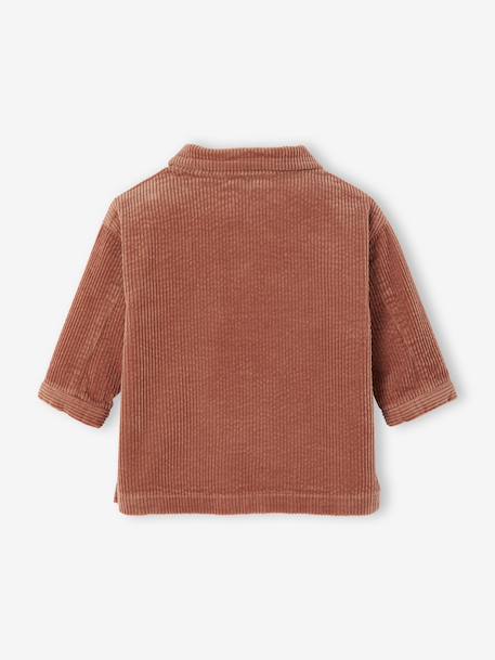 Corduroy Shirt for Babies tomato red - vertbaudet enfant 
