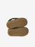 Mid-top fur-lined leather trainers with touch 'n' close fastening for babies camel+green+navy blue - vertbaudet enfant 