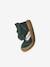 Mid-top fur-lined leather trainers with touch 'n' close fastening for babies camel+green+navy blue - vertbaudet enfant 