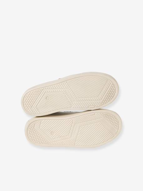 Trainers with Leather Hook-&-Loop Straps for Children ecru+printed white+set white - vertbaudet enfant 