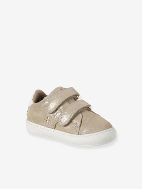 -Trainers with leather velcro straps for babies