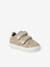 Trainers with leather velcro straps for babies gold+white - vertbaudet enfant 