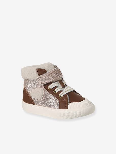 Synthetic Fur-Lined Trainers for Girls set brown - vertbaudet enfant 