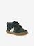 Mid-top fur-lined leather trainers with touch 'n' close fastening for babies camel+green+navy blue - vertbaudet enfant 