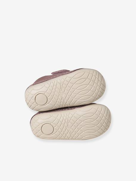 Soft Pram Shoes with Hook-&-Loop Strap for Babies gold+old rose - vertbaudet enfant 