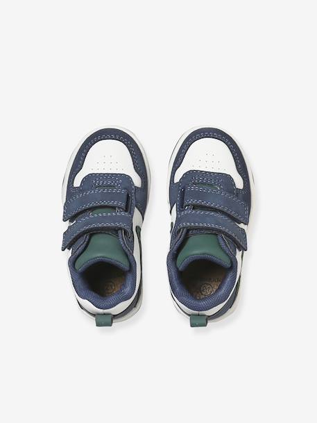 High-top trainers with hook and loop fastener for babies set blue - vertbaudet enfant 