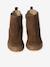 Girls' elasticated and zipped leather boots camel - vertbaudet enfant 
