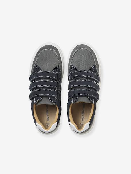 Trainers with leather velcro straps for children set grau - vertbaudet enfant 