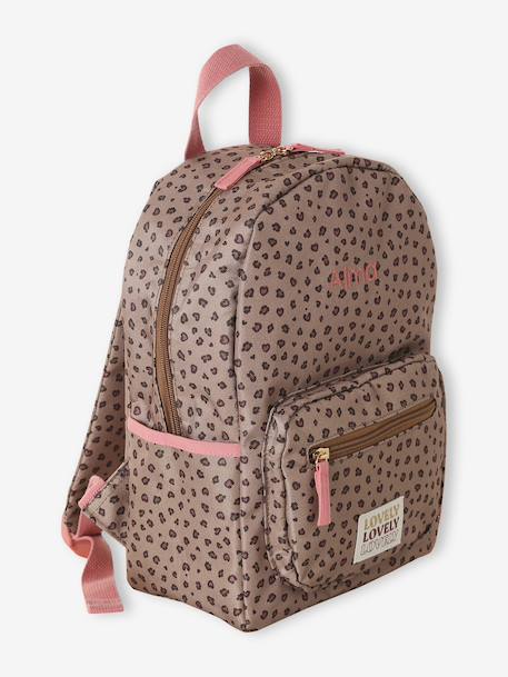 Sac à dos maternelle personnalisable imprimé léopard beige - vertbaudet enfant 