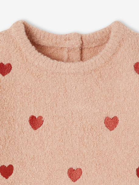 Embroidered little hearts baby jumper rosy - vertbaudet enfant 