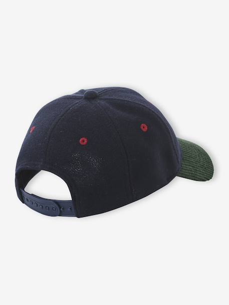 Warm 'Baltimore' Cap in Wool & Corduroy for Boys navy blue - vertbaudet enfant 