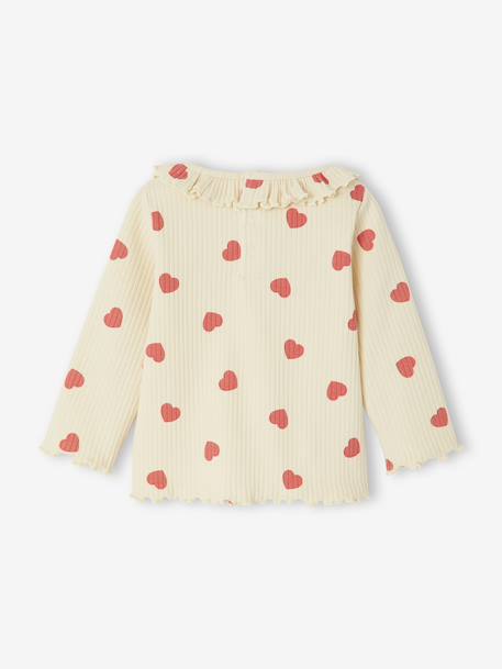T-shirt for babies printed with little hearts vanilla - vertbaudet enfant 