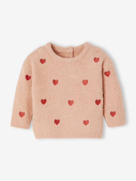 Embroidered little hearts baby jumper rosy - vertbaudet enfant 