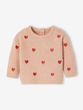 -Pull bébé brodé petits coeurs
