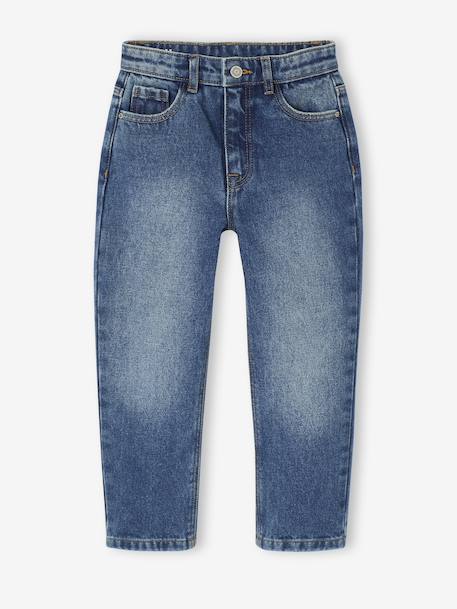 Mom Fit Jeans for Girls light blue+medium blue - vertbaudet enfant 