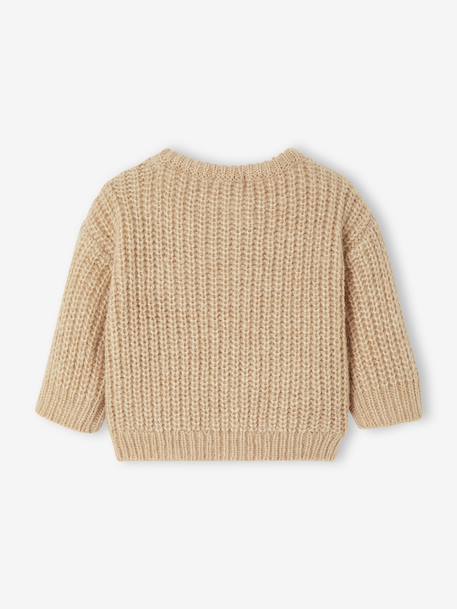 Chunky knit baby cardigan marl beige+sage green - vertbaudet enfant 