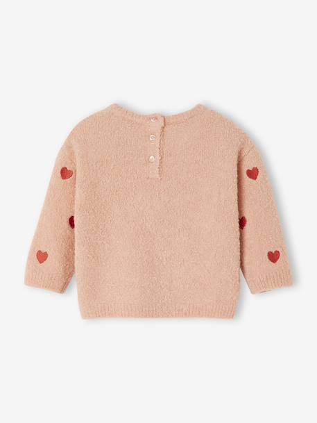 Embroidered little hearts baby jumper rosy - vertbaudet enfant 