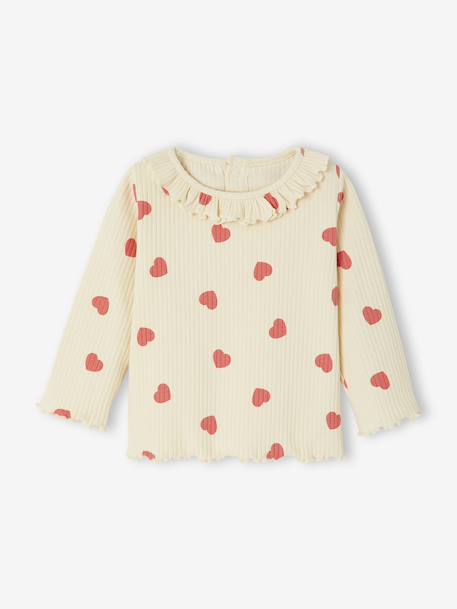 T-shirt for babies printed with little hearts vanilla - vertbaudet enfant 