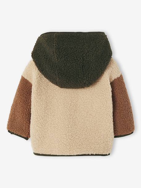 Sherpa Hooded Coat for Babies sandy beige - vertbaudet enfant 