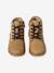 Leather Zip-Up Boots with Elasticated Laces for Boys beige - vertbaudet enfant 