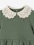 Robe bébé en molleton avec col en crochet vert - vertbaudet enfant 