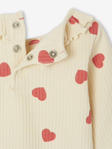 T-shirt for babies printed with little hearts vanilla - vertbaudet enfant 