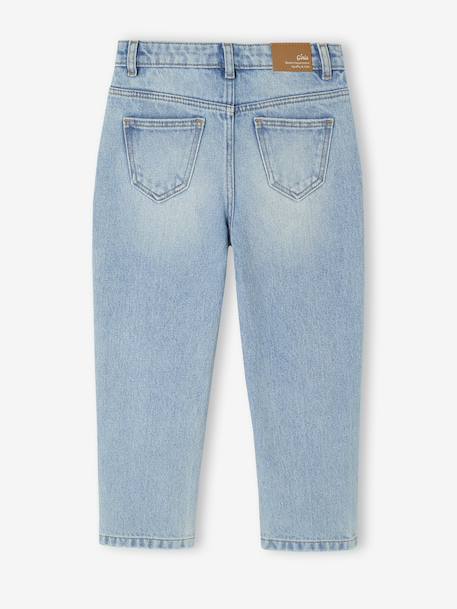 Jean fille mom bleu clair+bleu moyen - vertbaudet enfant 
