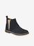 Elasticated Leather Boots for Children, Designed for Autonomy navy blue - vertbaudet enfant 