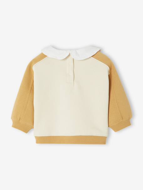 Girl's sweatshirt with a Peter Pan collar ochre - vertbaudet enfant 