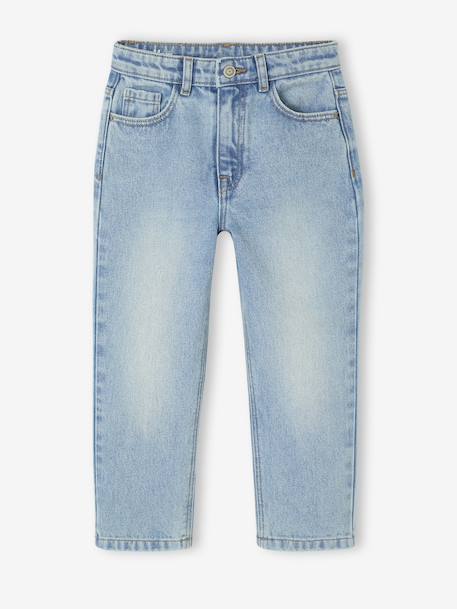 Jean fille mom bleu clair+bleu moyen - vertbaudet enfant 
