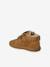 Mid-top fur-lined leather trainers with touch 'n' close fastening for babies camel+green+navy blue - vertbaudet enfant 