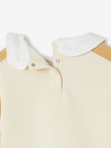Girl's sweatshirt with a Peter Pan collar ochre - vertbaudet enfant 