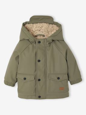 Baby-Outerwear-Coats-Sherpa-Lined Hooded Raincoat for Babies 