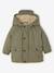 Sherpa-Lined Hooded Raincoat for Babies grey blue+olive - vertbaudet enfant 