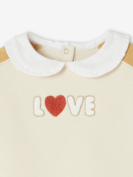 Girl's sweatshirt with a Peter Pan collar ochre - vertbaudet enfant 