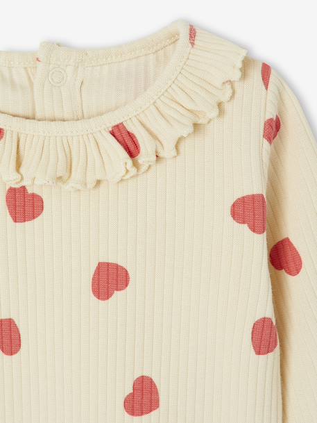 T-shirt for babies printed with little hearts vanilla - vertbaudet enfant 