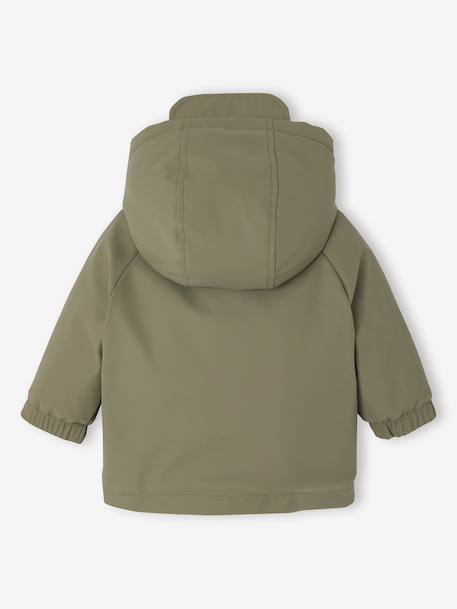 Sherpa-Lined Hooded Raincoat for Babies grey blue+olive - vertbaudet enfant 