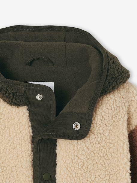 Sherpa Hooded Coat for Babies sandy beige - vertbaudet enfant 