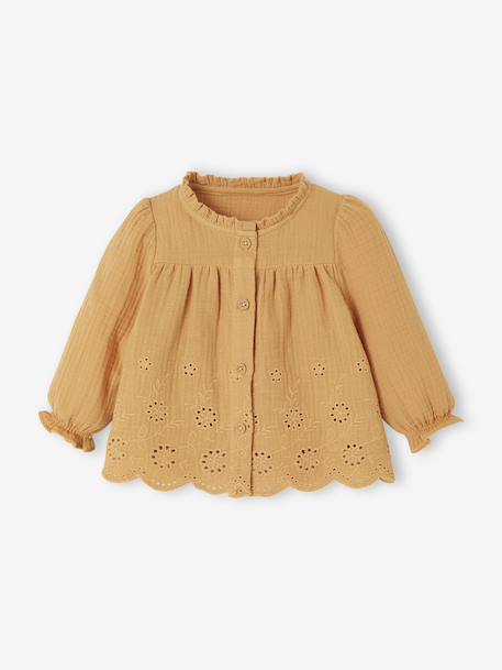 Embroidered blouse for babies ochre - vertbaudet enfant 