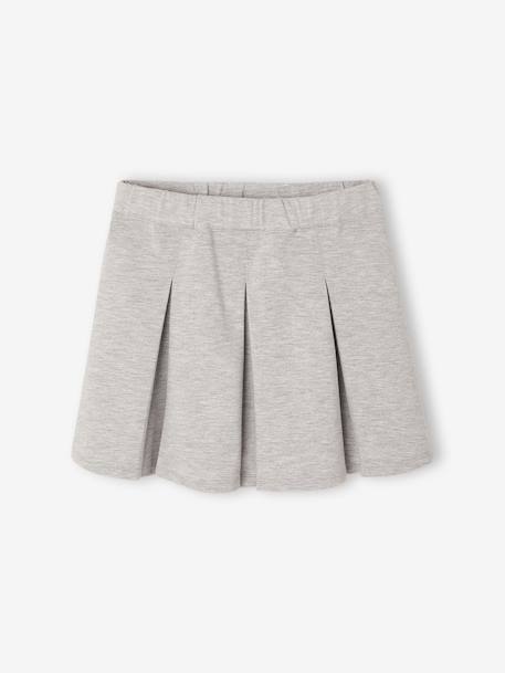 Easy-to-Slip-On Pleated Skirt for Girls grey+navy blue - vertbaudet enfant 