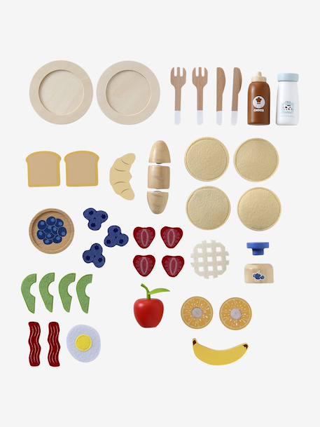 Grand set du petit-déjeuner en feutrine et bois FSC® bois - vertbaudet enfant 